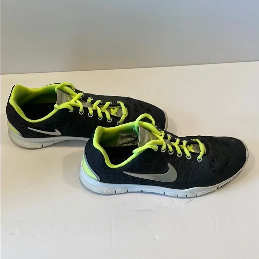 Nike Black and Lime Green Sneakers